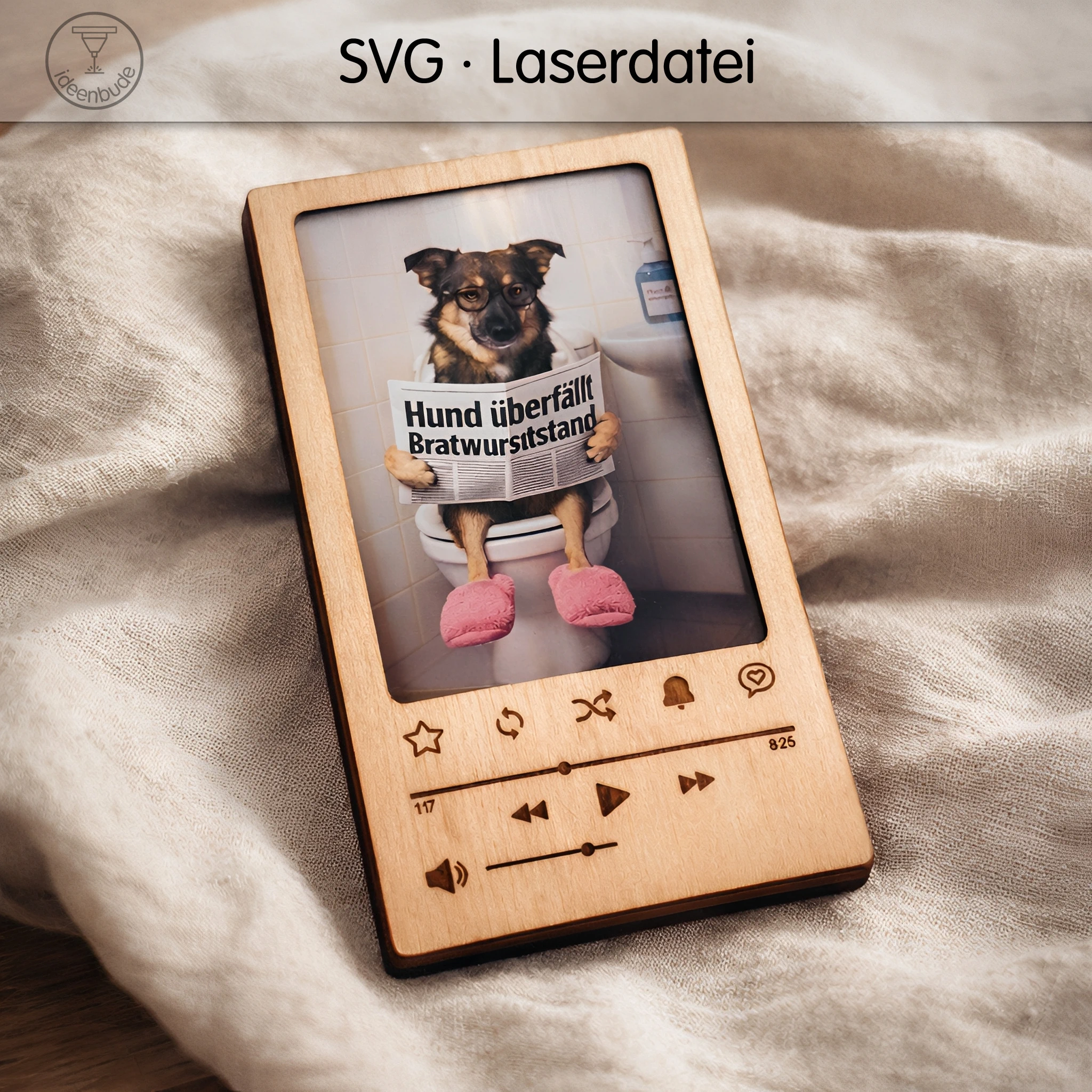 🎬 Laservorlage Fotorahmen im Videoplayer-Design – für Fotos 10 × 15 cm