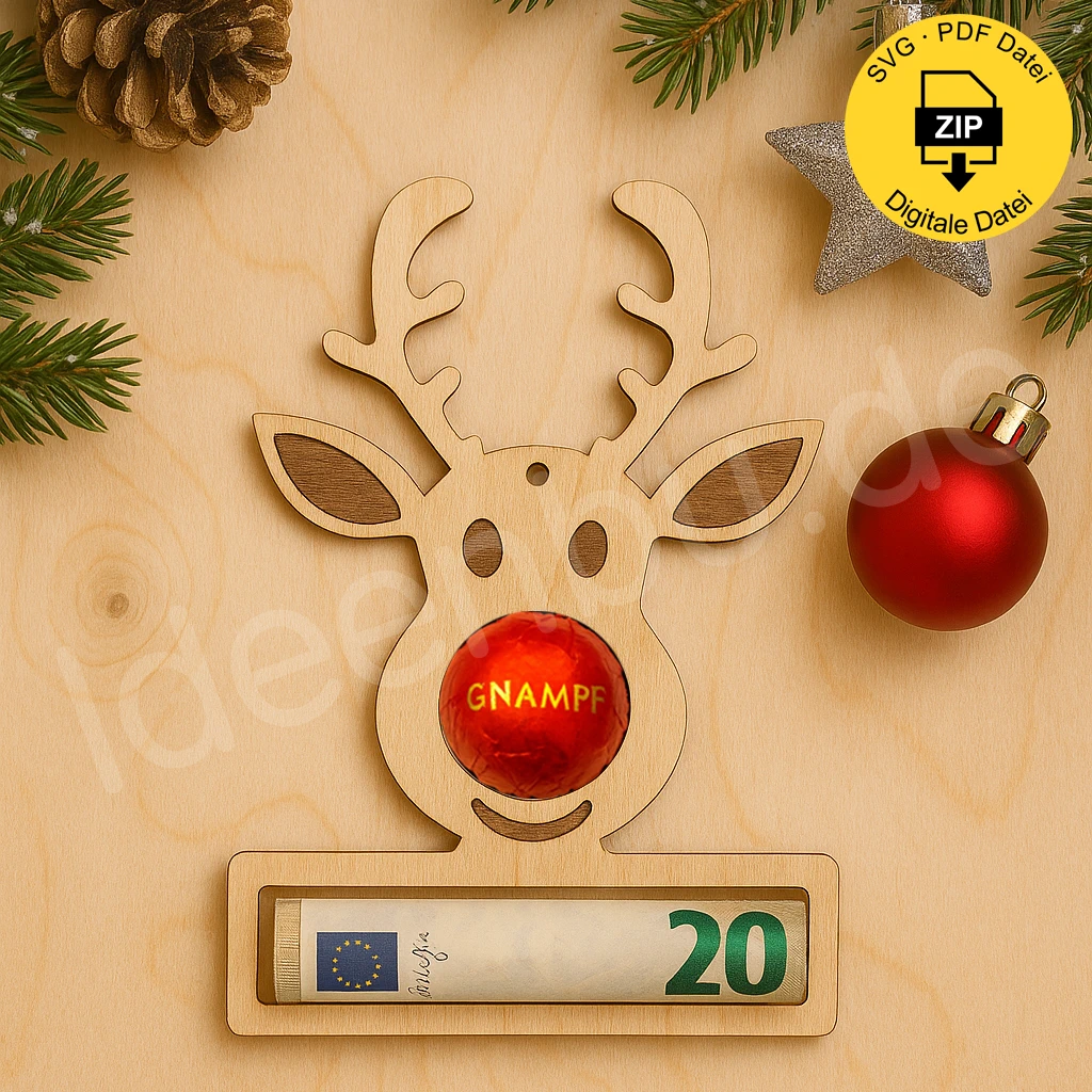 🎄 Rentier mit roter Nase – das etwas andere Geldgeschenk