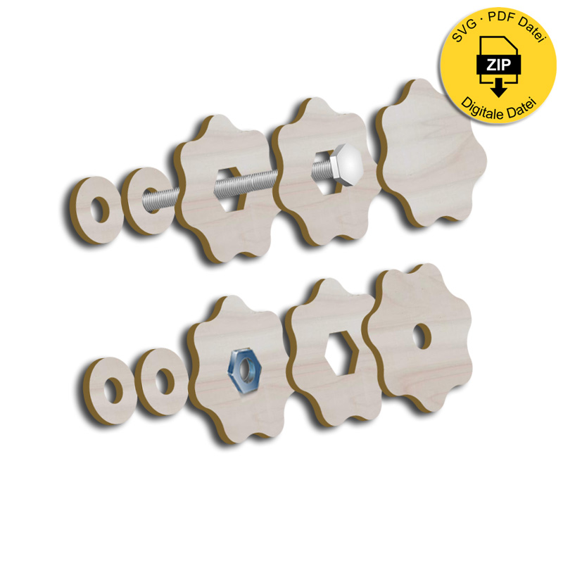 Sterngriffmutter/Schraube für M6, M8 und M10