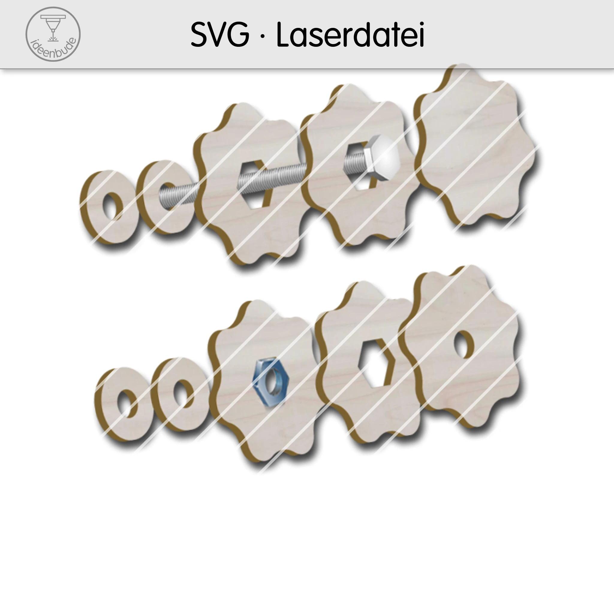 Sterngriffmutter/Schraube für M6, M8 und M10