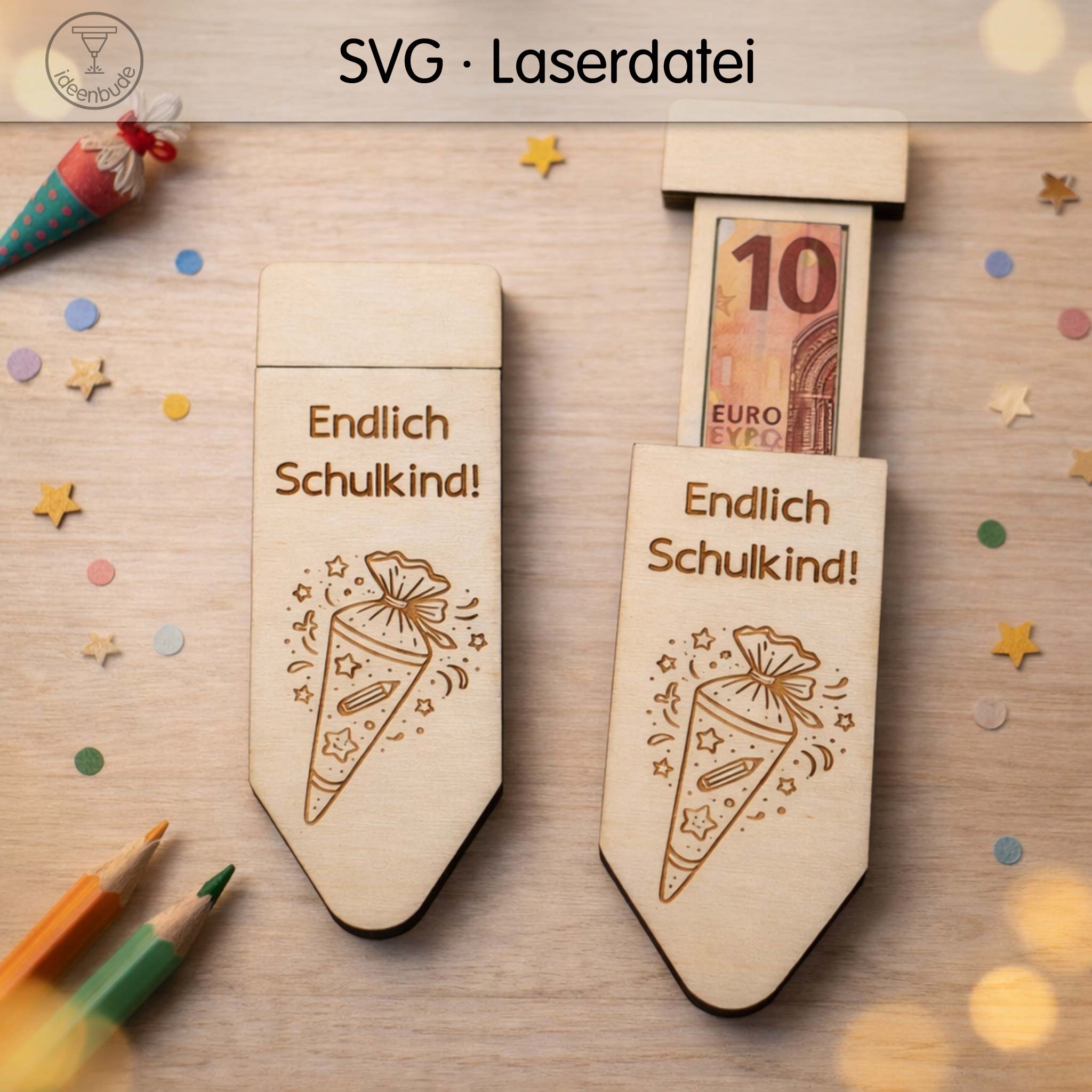 Verpackung für Geldgeschenk zur Einschulung